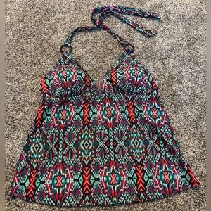 Converse Multicolor Patterned Halter Tankini Top